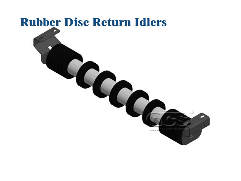Rubber disc return idlers